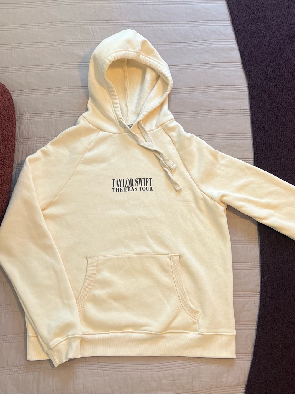 Taylor Swift Cream The Eras Tour Hoodie Soft Neutral Pullover Size M